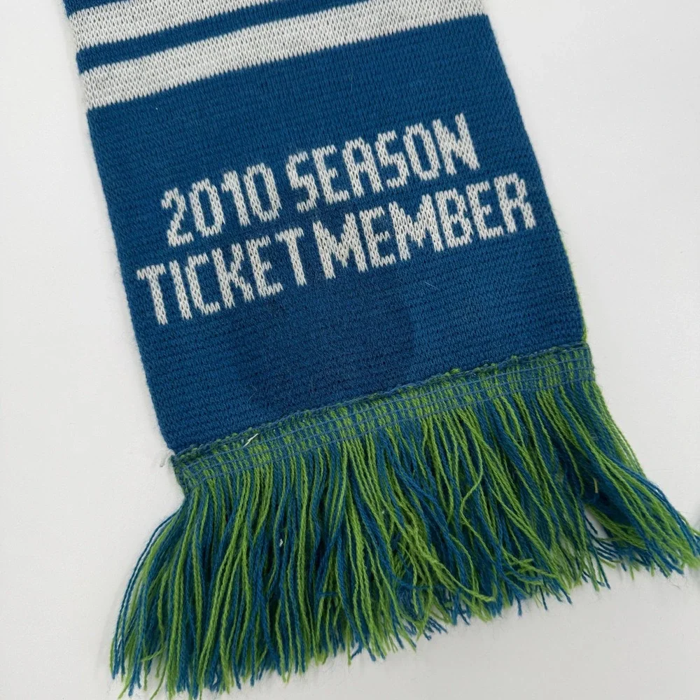Adidas Seattle Sounders FC Scarf‎ 2010 Season Ticket Member Blue Green Knit MLS